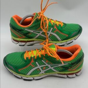 Asics Green and Orange Women's Running Sneakers